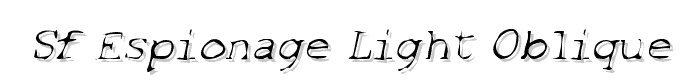 SF Espionage Light Oblique font